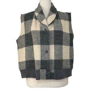Vintage Woolrich Plaid Wool Blend Bomber Vest Size L